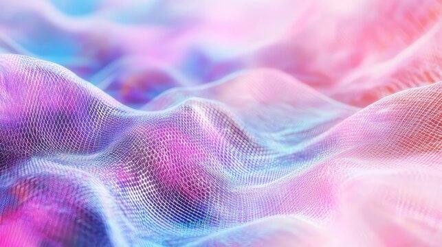 Digital wave grid creating abstract network background - Powered by Adobe