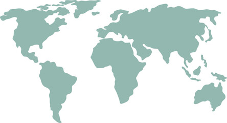 Simplified vector illustration of world map