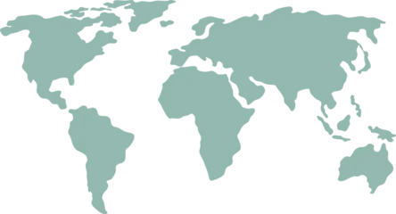 Rolgordijnen Wereldkaart Simplified vector illustration of world map  © Allie su 