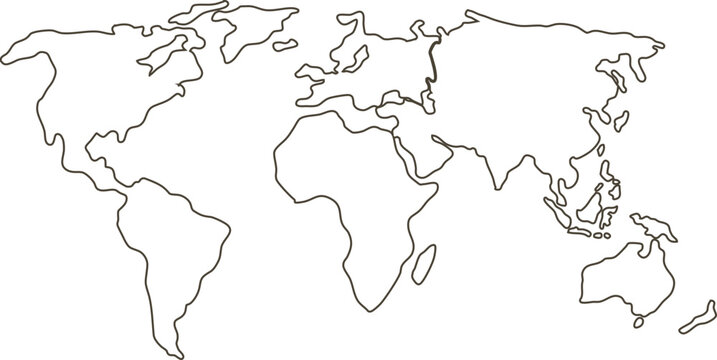 Simplified vector illustration of world map