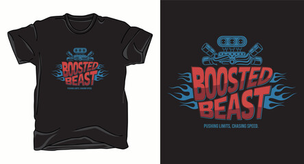 Booster beast engine graphic vector art t-shirt design print