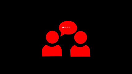 Consultan Icons. Red Color Communication icon outline vector