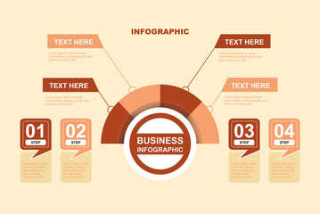 Modern 4 Steps Business Infographic Template for Corporate Presentation and Marketing