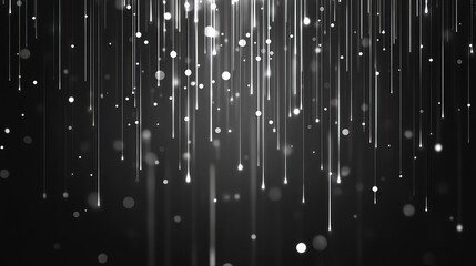 Abstract glowing vertical light streaks falling down