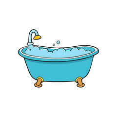 illustration of a bath in a bathroom
