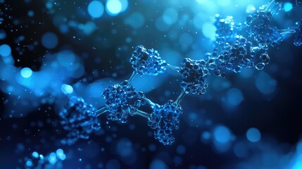 Scientific molecular structure forming a dna helix chain