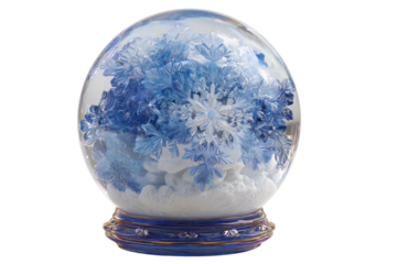Snow Globe Enchantment: A mesmerizing snow globe, filled with delicate snowflake formations, evokes a sense of winter wonder and festive cheer. 