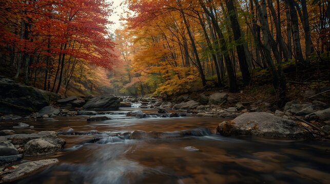 river in the forest - Powered by Adobe