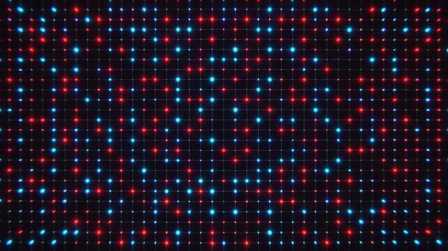 Abstract grid of red and blue lights