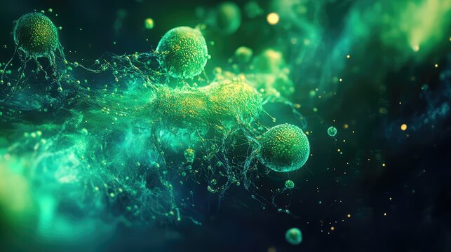Microscopic cells forming complex biological network structure