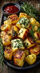 Exquisite Oven-Baked Roasted Potatoes with Fresh Herbs: A Savory Crispy Delight and Delicious Comfort Food Side Dish