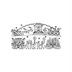 Fototapeta premium Festive holiday parade icons for seasonal celebrations and designs