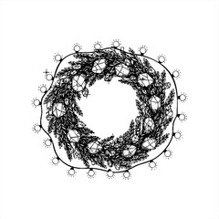 Holiday festive wreath design for seasonal decorations