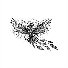 Mythical phoenix bird icons for creative art designs and branding