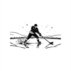 Fototapeta premium Winter sports and outdoor ice hockey recreation icon for active lifestyle design