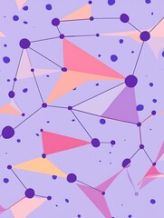 Abstract geometric background with interconnected nodes and triangles in pastel colors