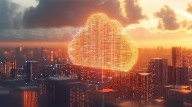Cloud computing data network connecting future city
