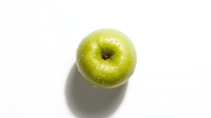 green apple on white background
