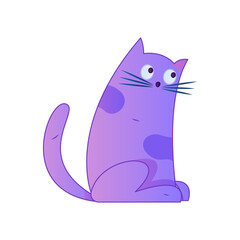 Cute Kitty Internet Gradient Flat Vector Illustration Healing Companion Character Asset