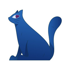 Cute Kitty Internet Gradient Flat Vector Illustration Healing Companion Character Asset