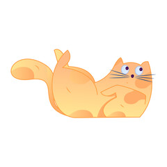 Cute Kitty Internet Gradient Flat Vector Illustration Healing Companion Character Asset