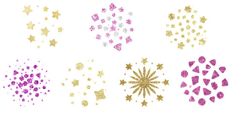 Glitter Confetti Shapes set