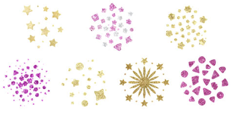 Glitter Confetti Shapes set