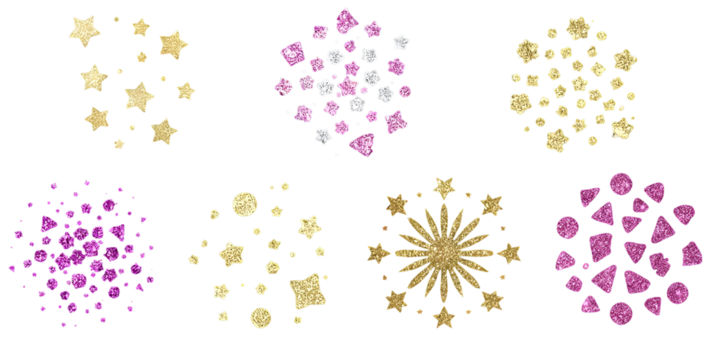 Glitter Confetti Shapes set
