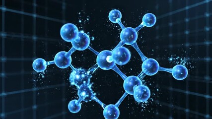 A detailed illustration of a molecular structure, showcasing interconnected spheres and bonds, representing scientific concepts. - Powered by Adobe