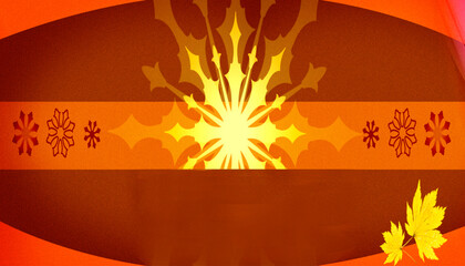 Autumnal Aura Warm Tones and Floral Accents Abstract Illustration