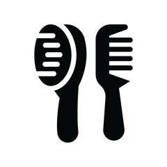 hair brushes glyph icon illustration vector graphic.eps