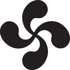 Traditional basque cross lauburu symbol, ancient cultural emblem representing spirituality, heritage, and identity of the basque people isolated on white background, Vector, illustration