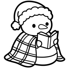 Snowman With Plaid Blanket – Cozy Winter SVG