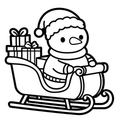 Snowman With Gifts – Cute Christmas Sled