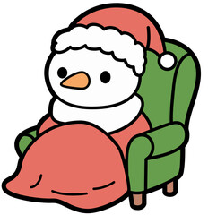 Snowman With Plaid Blanket – Cozy Winter SVG