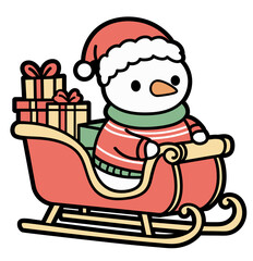 Snowman With Gifts – Cute Christmas Sled