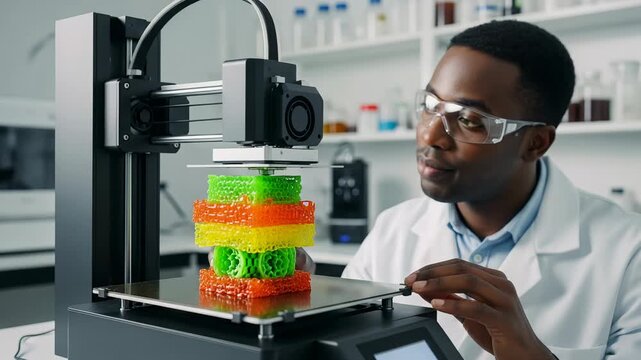 Food scientist uses precision printer to craft complex artificial snack with unique textures