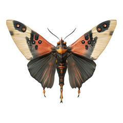 An eye-catching moth displaying intricate patterns and vibrant colors, captured in stunning detail