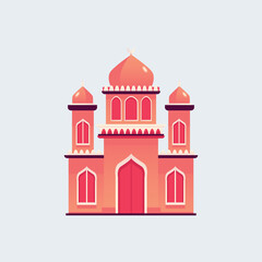 Illustration of a Mosque A Colorful Vector Design for Islamic Architecture and Religious Symbols