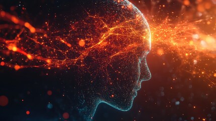 Artificial intelligence brain creating digital neural network connections