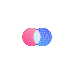 Abstract Thinking Geometric Color Block Composition Internet Flat Vector Illustration Creative Art Technology Background Asset
