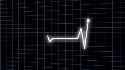 Glowing heartbeat pulse with a cardiogram waveform on a digital medical monitor, showing health signals, frequency curves, and diagnostic data for cardiology, anatomy, and patient monitoring - Powered by Adobe