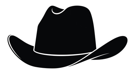 Black silhouette of a classic cowboy hat on a white background vector