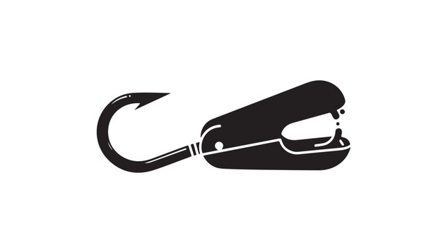 Striking minimalist logo concept featuring a clever stapler hook fusion, perfect for branding, creative agencies, or innovative stationery companies, a captivating symbol of connection