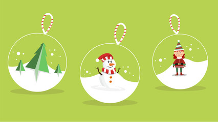 Christmas snow globes with tree snowman elf festive holiday decorations