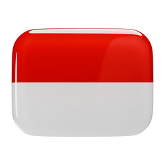 Naklejka premium Minimalist Glossy 3D Icon of the National Flag of Monaco, Suitable for Luxury Travel Websites, Financial Services, and European Geopolitical Graphics.