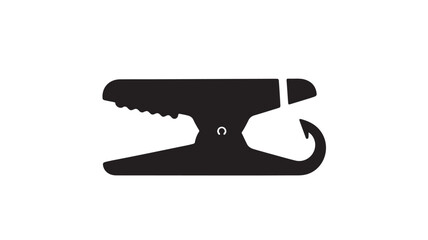 Modern black and white minimalist logo design of a surgical instrument, perfect for medical branding, healthcare technology, or pharmaceutical companies requiring a clean, professional look