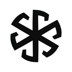 Obraz premium Six-Pointed Star and Circular Swirl Vector Icon