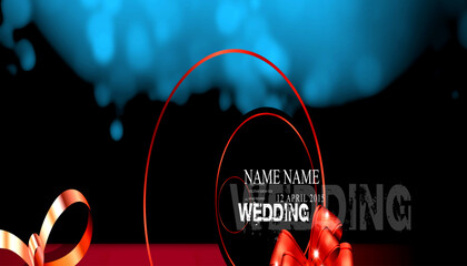 Romantic Wedding Invitation Design with Abstract Elements and Elegant Typography