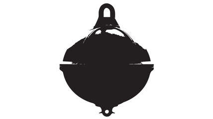 Striking black buoy bobbing gently, perfect for nautical themes or industrial design projects, evoking a sense of maritime history and robust engineering on a clean background